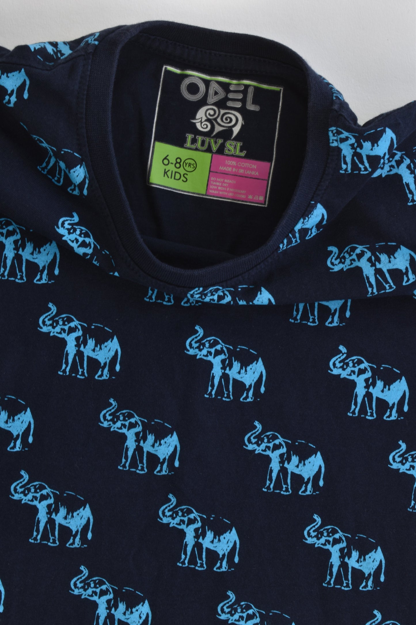 Odel's Luv SL Size 6-8 Elephants T-shirt