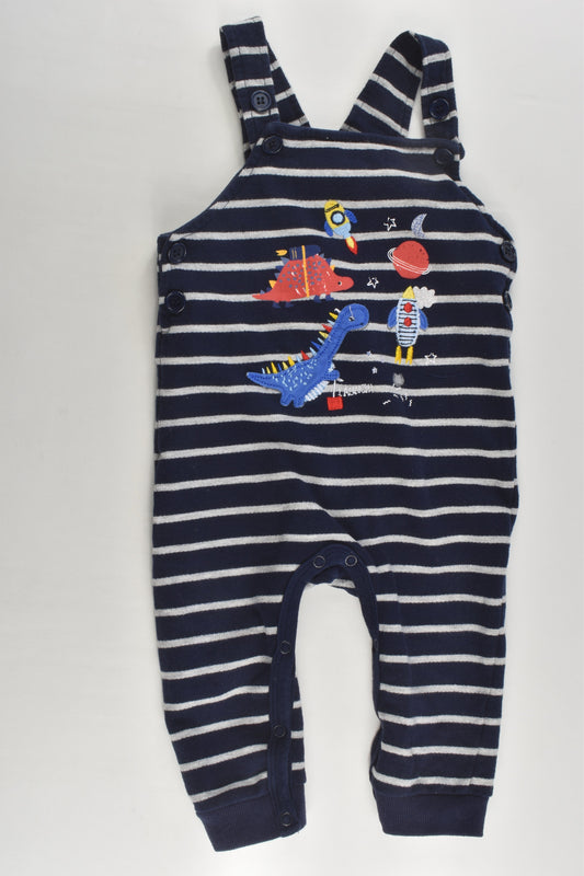 Ollies Place Size 0 Striped Dinosaur Overalls