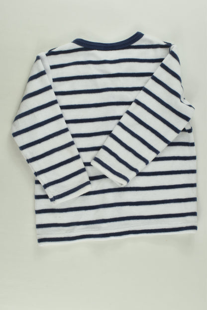 Ollie's Place Size 0 Striped Musical Dinosaur Velour Jumper