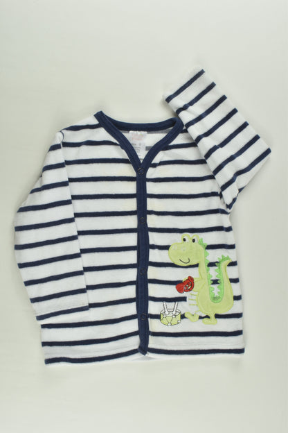 Ollie's Place Size 0 Striped Musical Dinosaur Velour Jumper