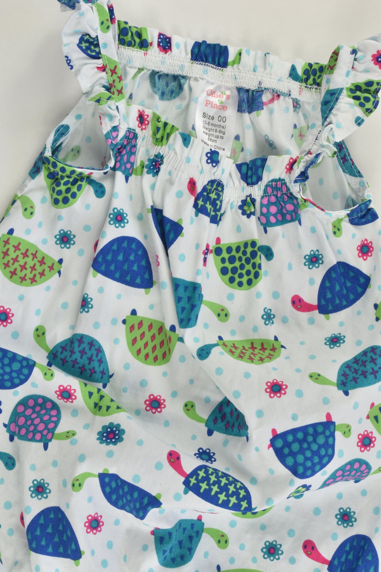 Ollie's Place Size 00 (3-6 months, 68 cm) Tortoises Summer Romper