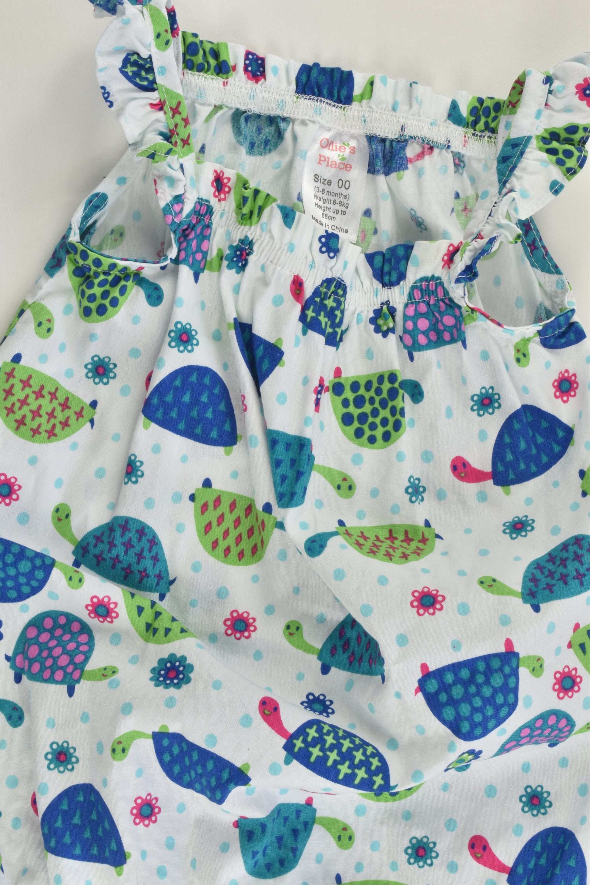 Ollie's Place Size 00 (3-6 months, 68 cm) Tortoises Summer Romper