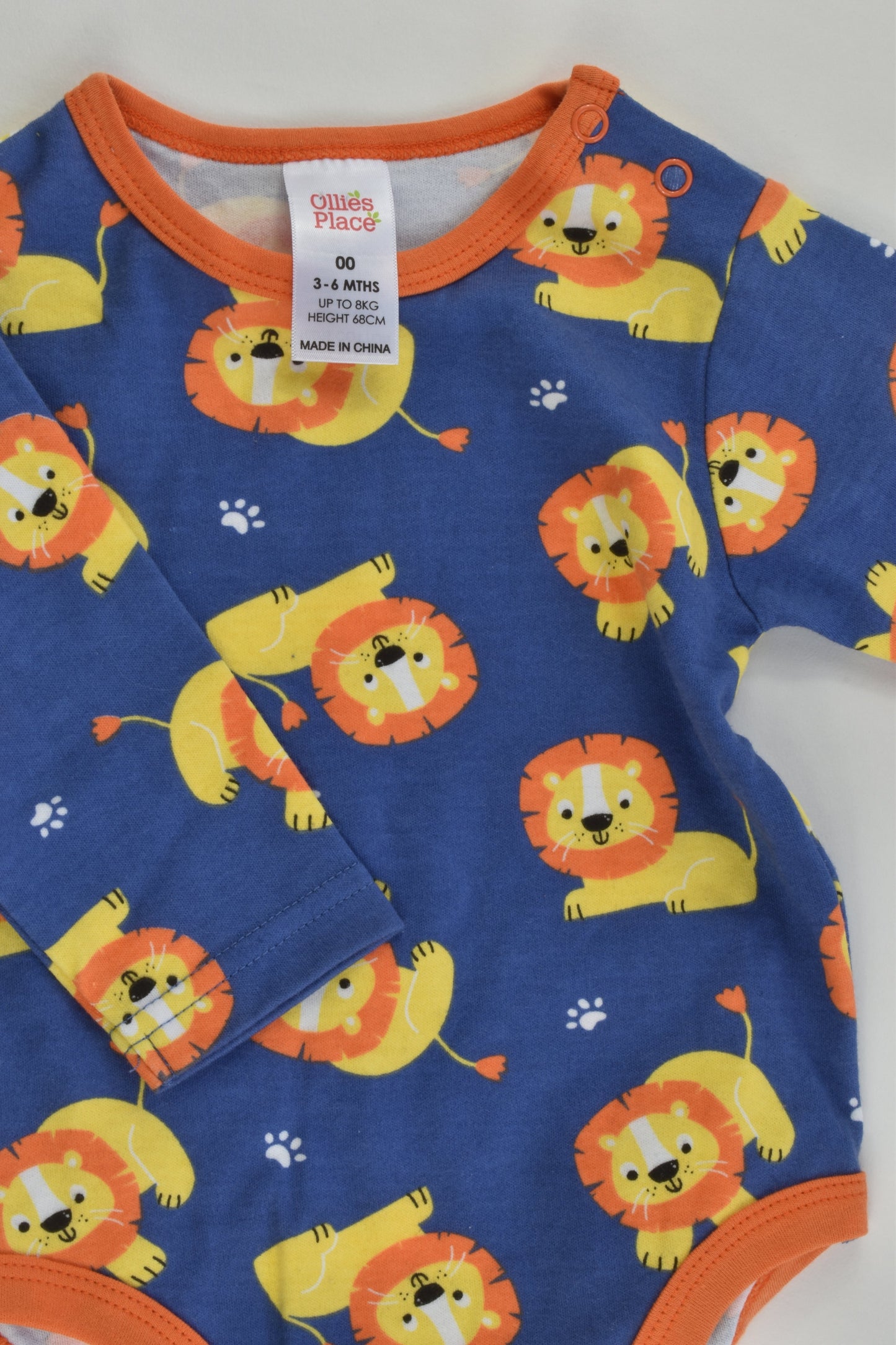 Ollie's Place Size 00 (3-6 months) Retro Lions Bodysuit