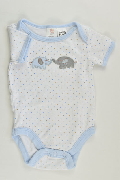 Ollie's Place Size 00 Elephants Bodysuit