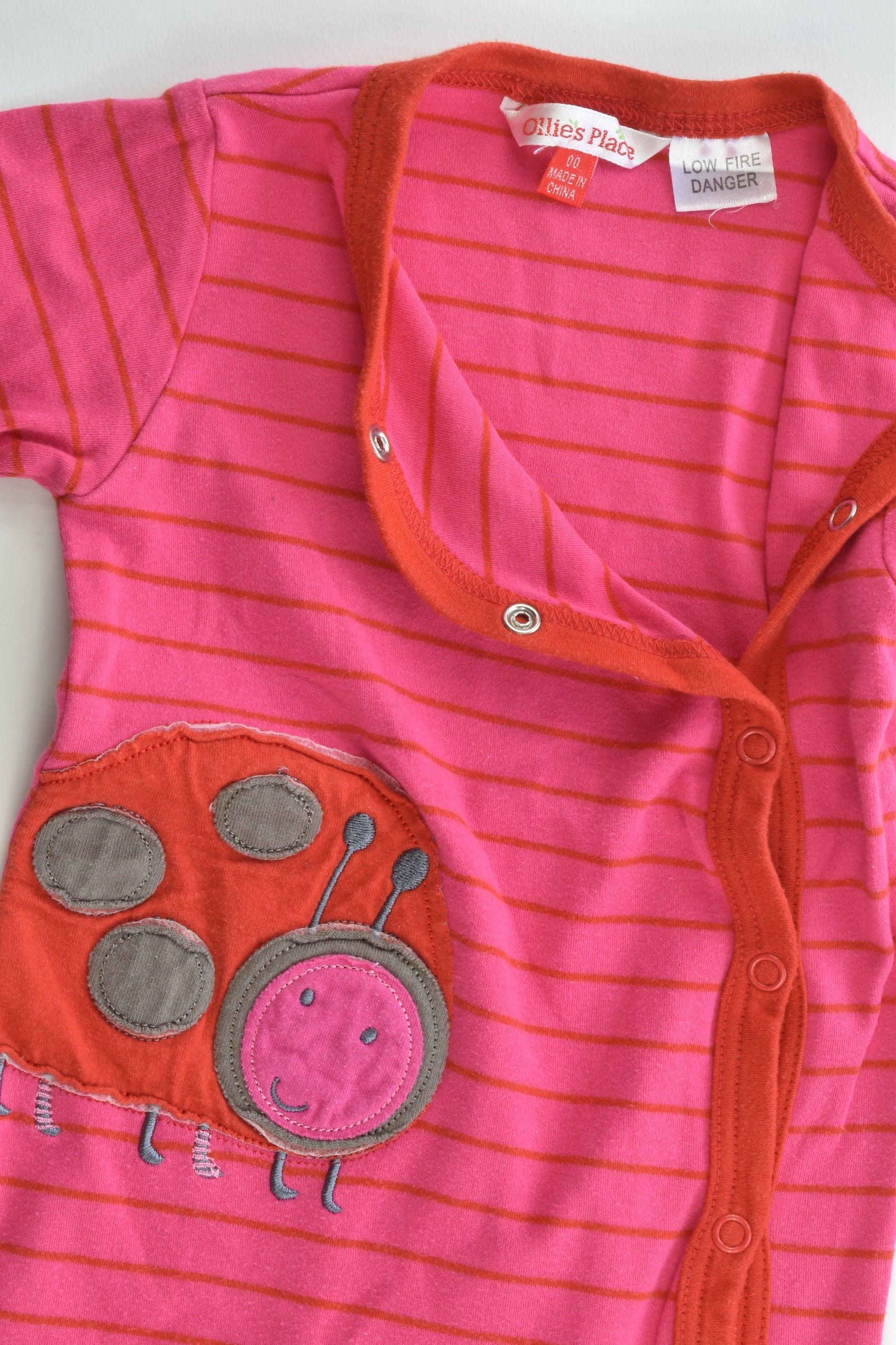 Ollie's Place Size 00 Ladybug Footed Romper