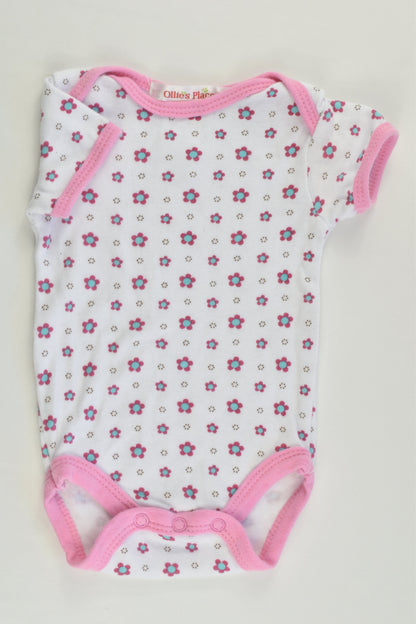 Ollie's Place Size 000 (0-3 months) Retro Flowers Bodysuit