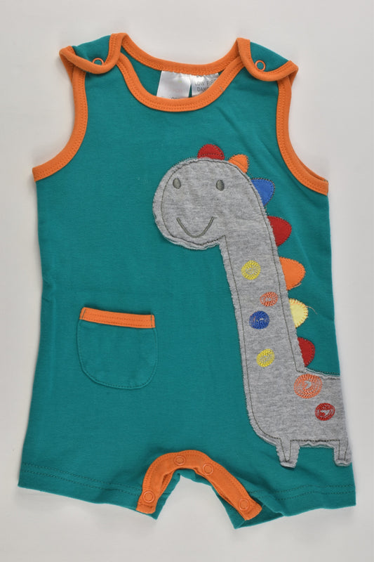 Ollie's Place Size 000 (62 cm) Colorful Dinosaur Short Romper