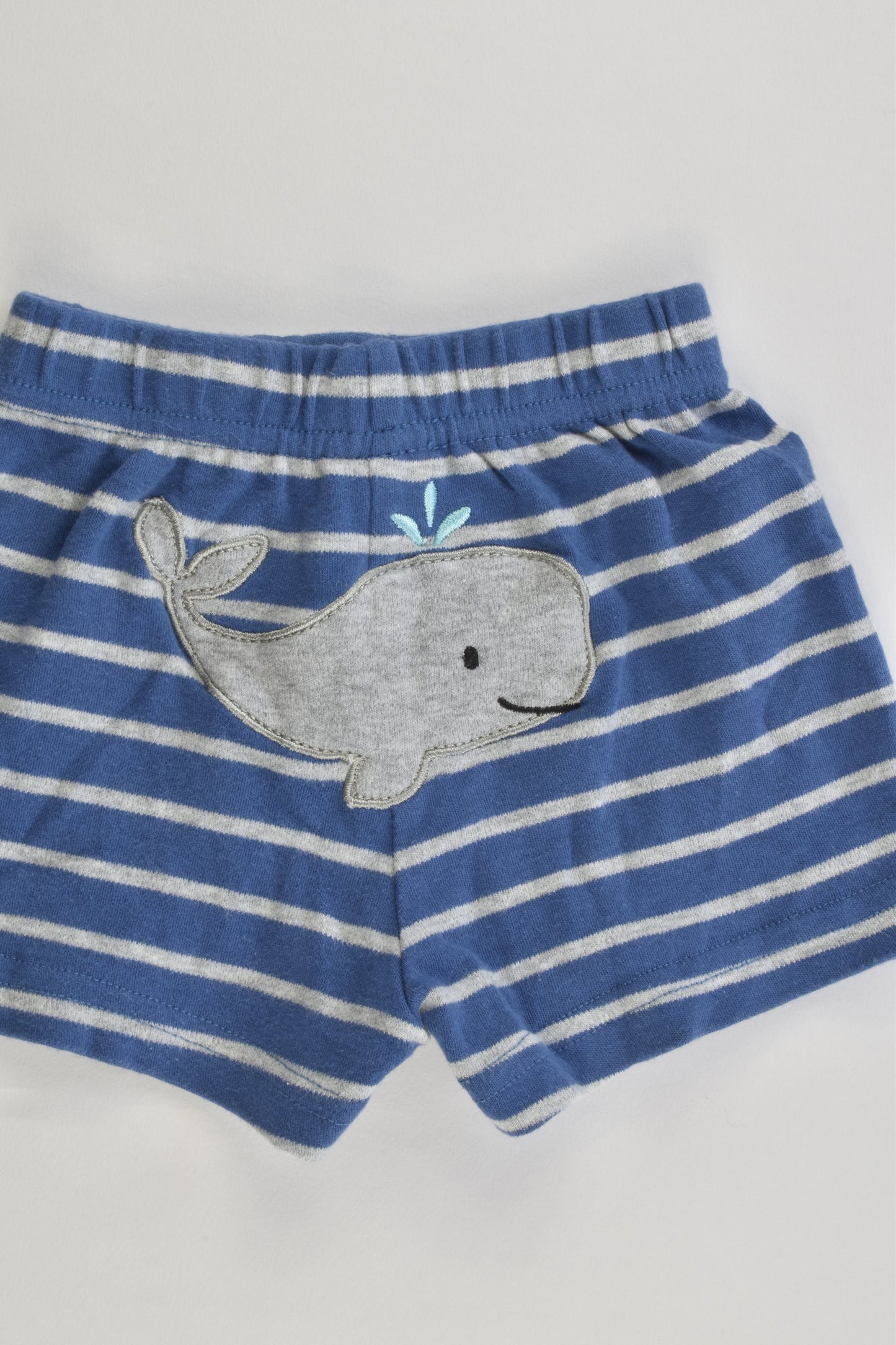 Ollie's Place Size 000 (62 cm) Whale at the Back Striped Shorts