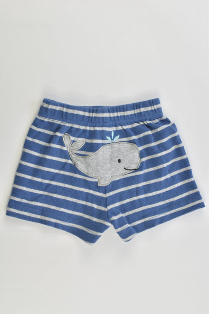 Ollie's Place Size 000 (62 cm) Whale at the Back Striped Shorts