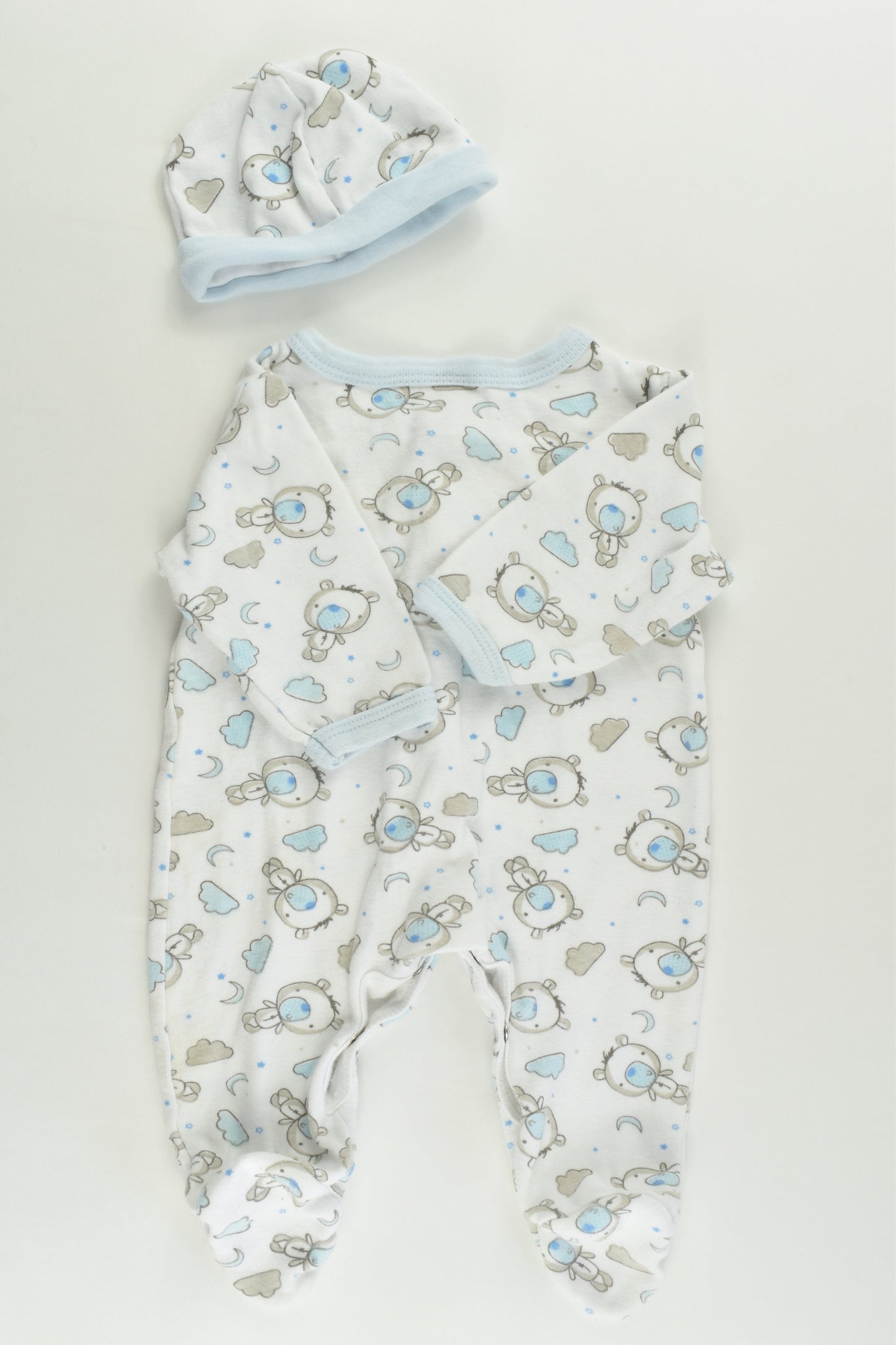 Ollie's Place Size 000 Bear Footed Romper and Beanie