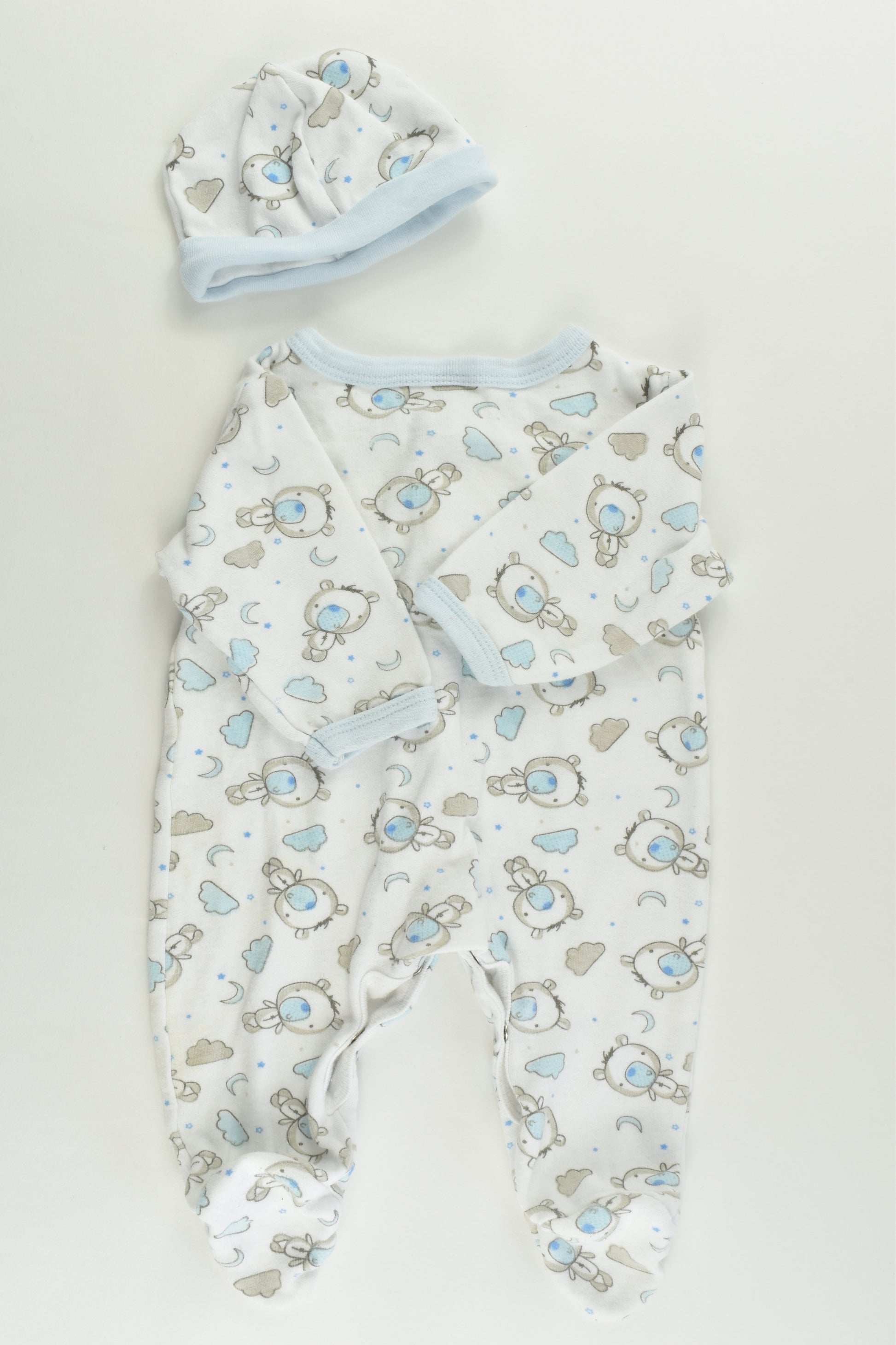 Ollie's Place Size 000 Bear Footed Romper and Beanie