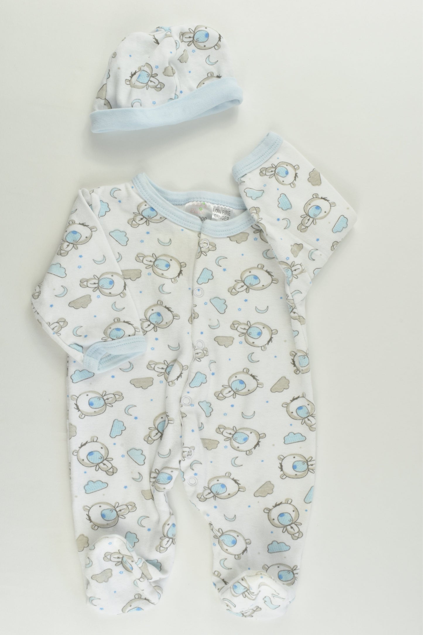 Ollie's Place Size 000 Bear Footed Romper and Beanie