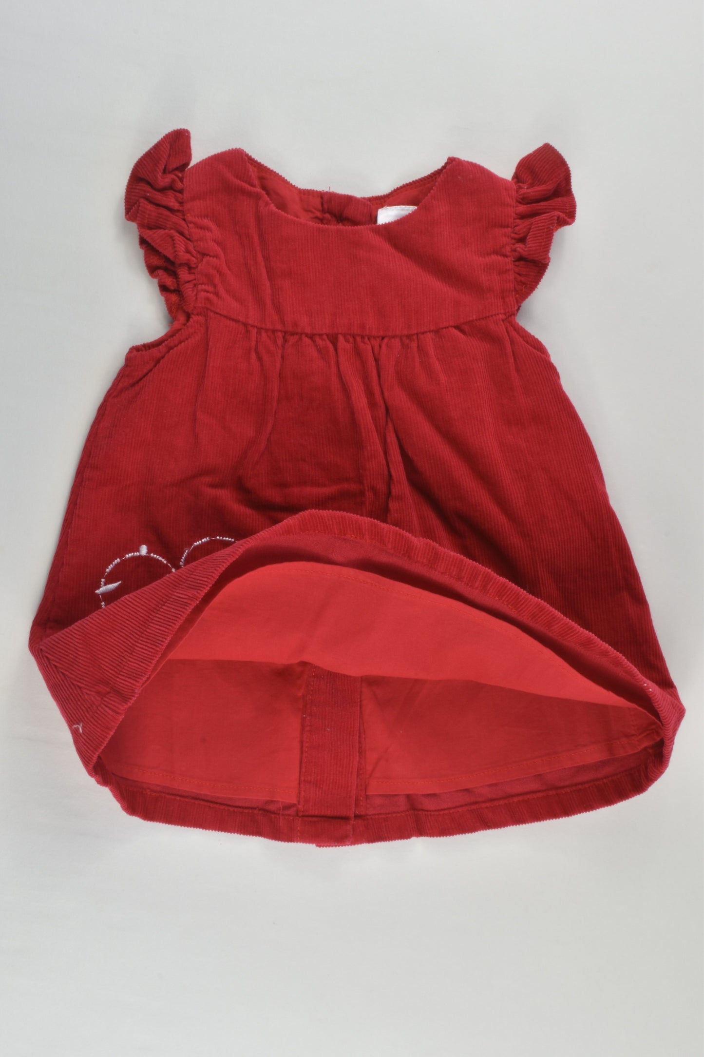Ollie's Place Size 000 Lined Ladybird Cord Dress