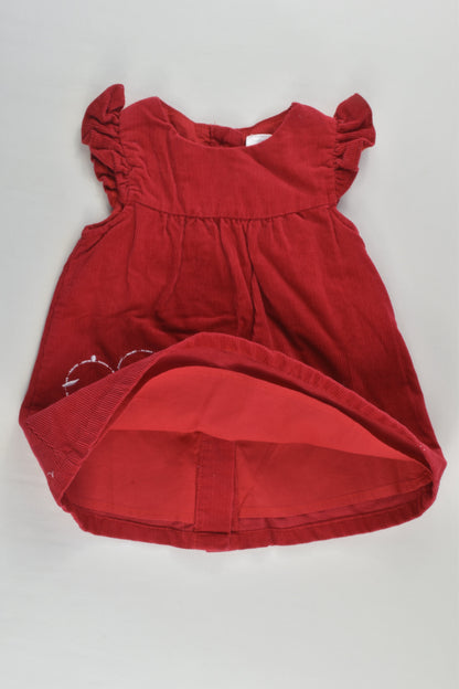 Ollie's Place Size 000 Lined Ladybird Cord Dress