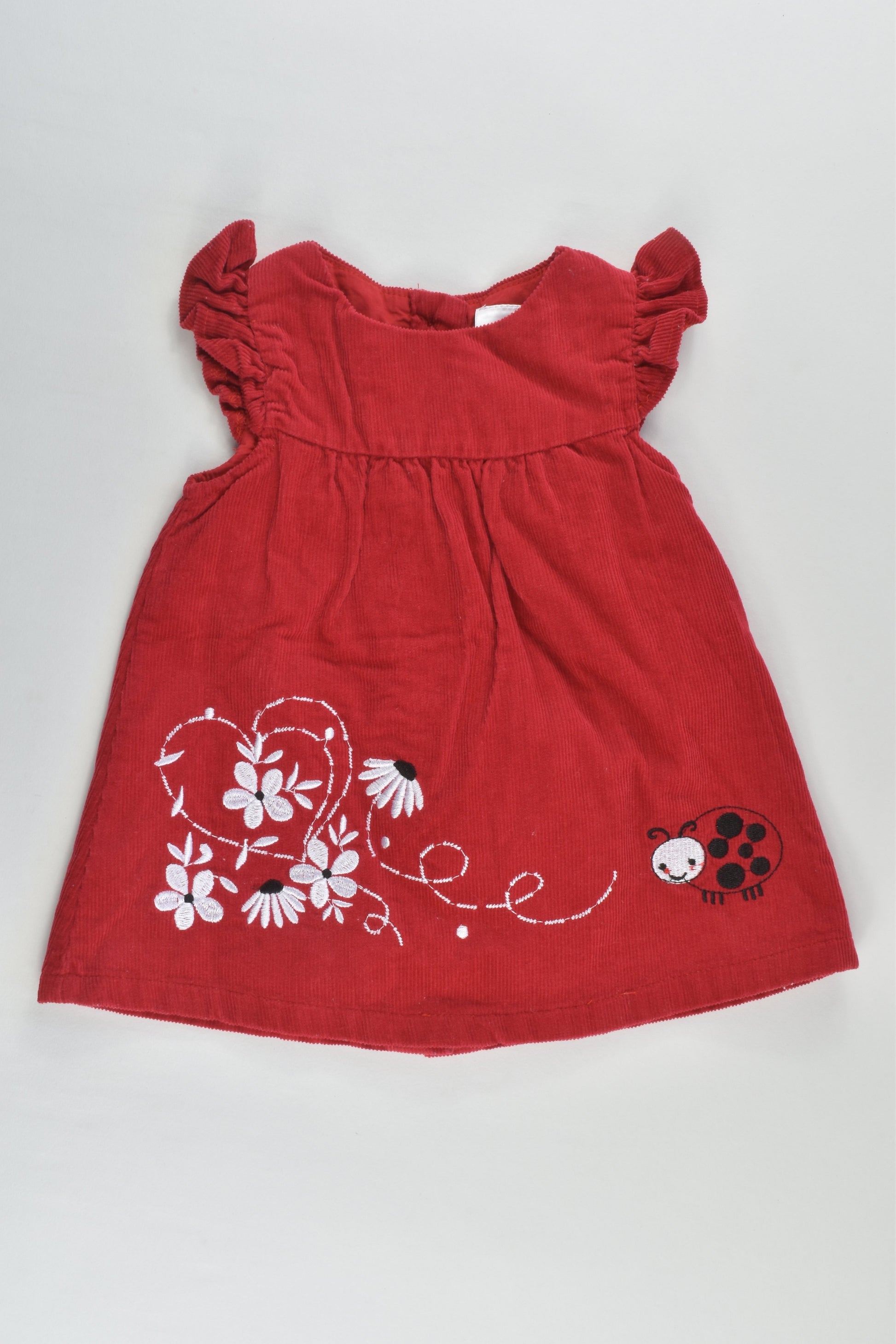 Ollie's Place Size 000 Lined Ladybird Cord Dress