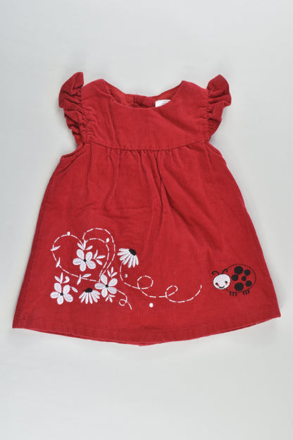 Ollie's Place Size 000 Lined Ladybird Cord Dress
