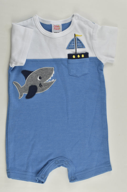 Ollie's Place Size 000 Nautical Short Romper