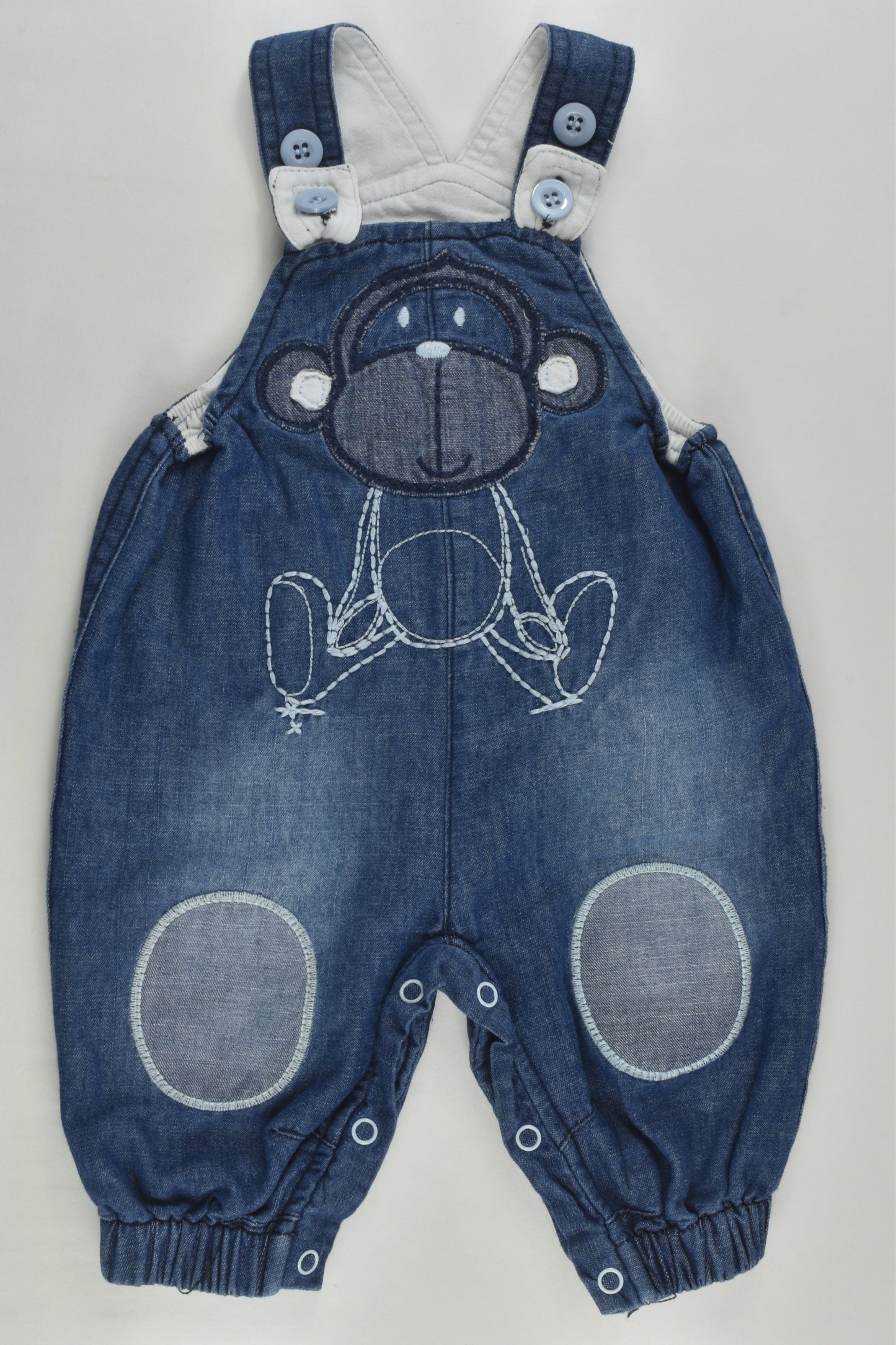 Ollie's Place Size 0000 Lined Soft Monkey Denim Overalls