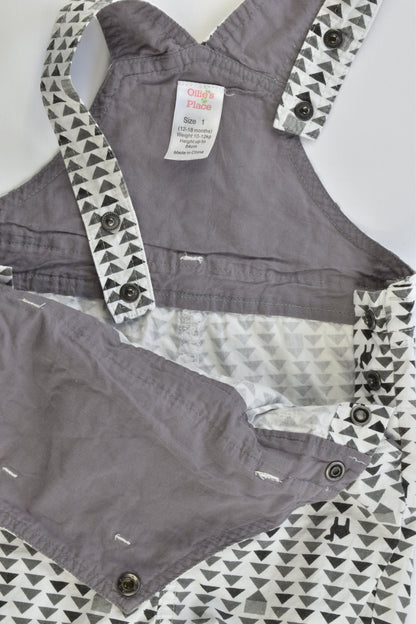 Ollie's Place Size 1 (12-18 months) Camels Short Overalls