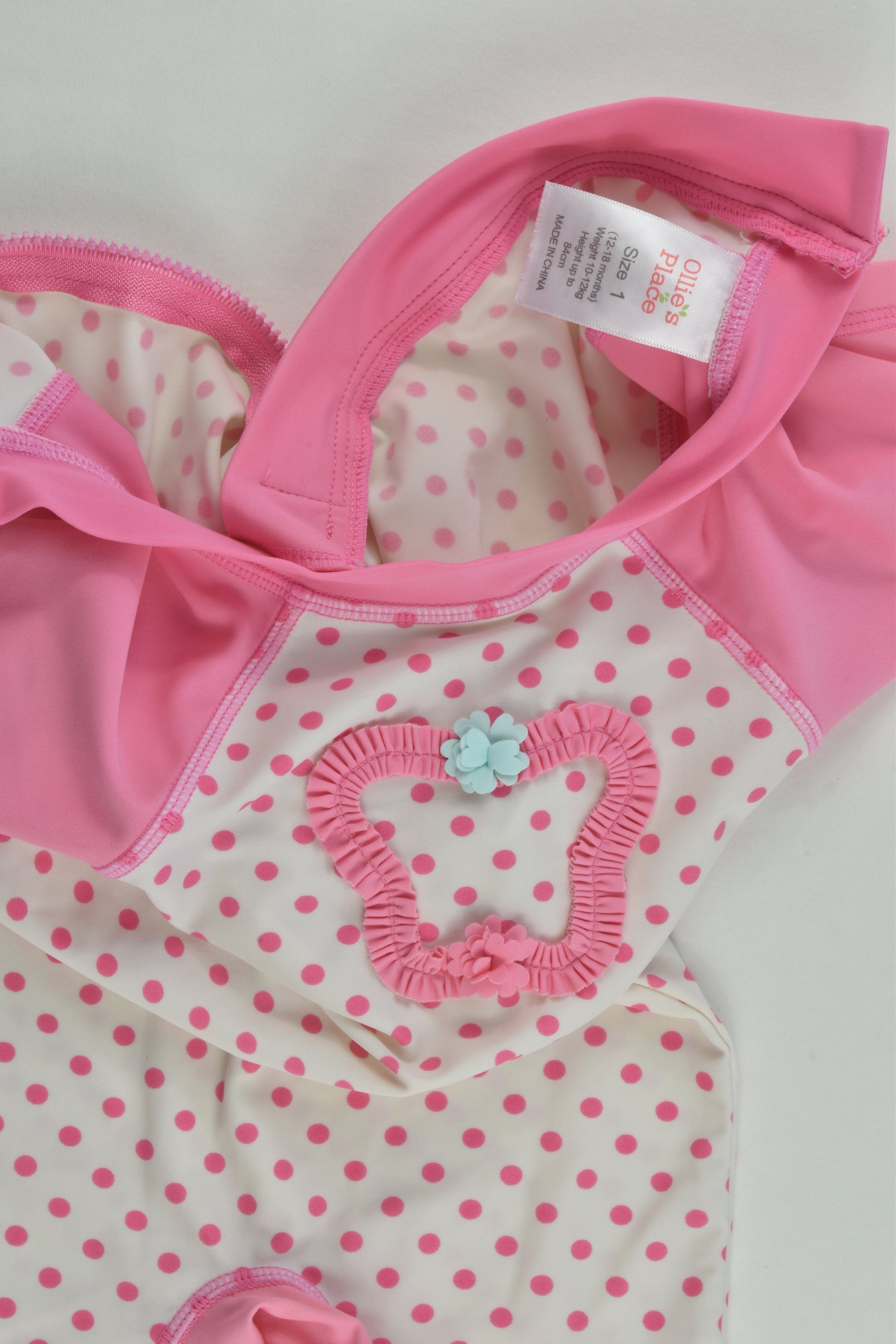 Ollie's Place Size 1 Butterfly and Polka Dots Rashie Suit
