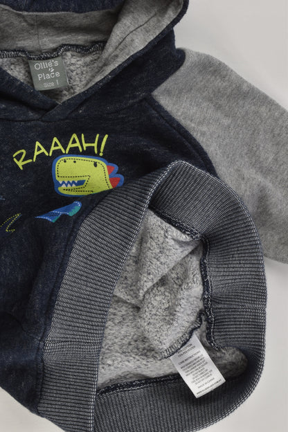 Ollie's Place Size 1 Dinosaur Hooded Jumper
