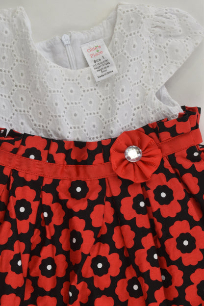 Ollie's Place Size 1 Lined Lace/Floral Dress
