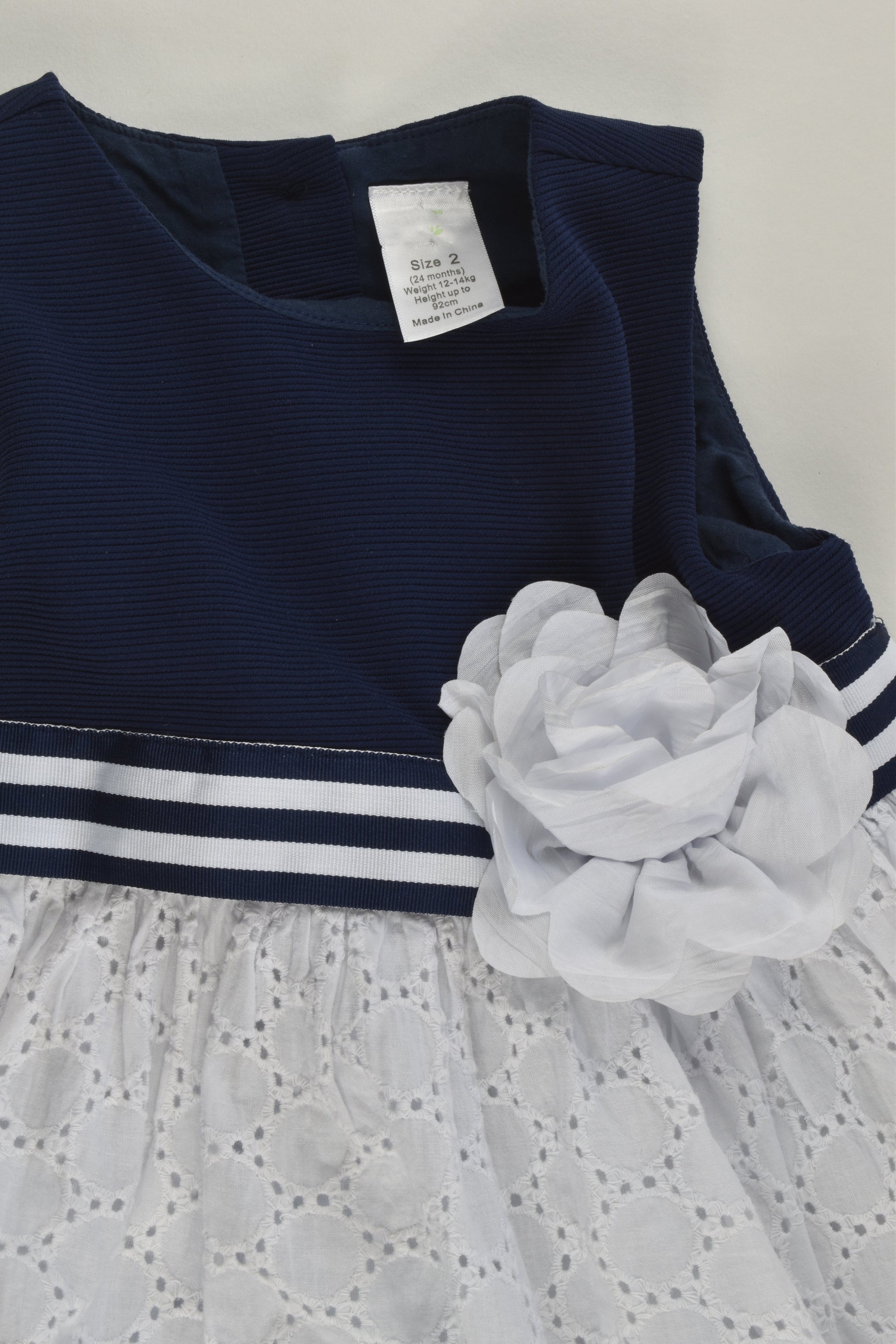Ollie's Place Size 2 Lined Lace and Stripes Dress