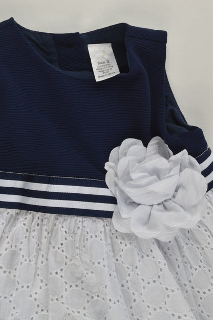 Ollie's Place Size 2 Lined Lace and Stripes Dress