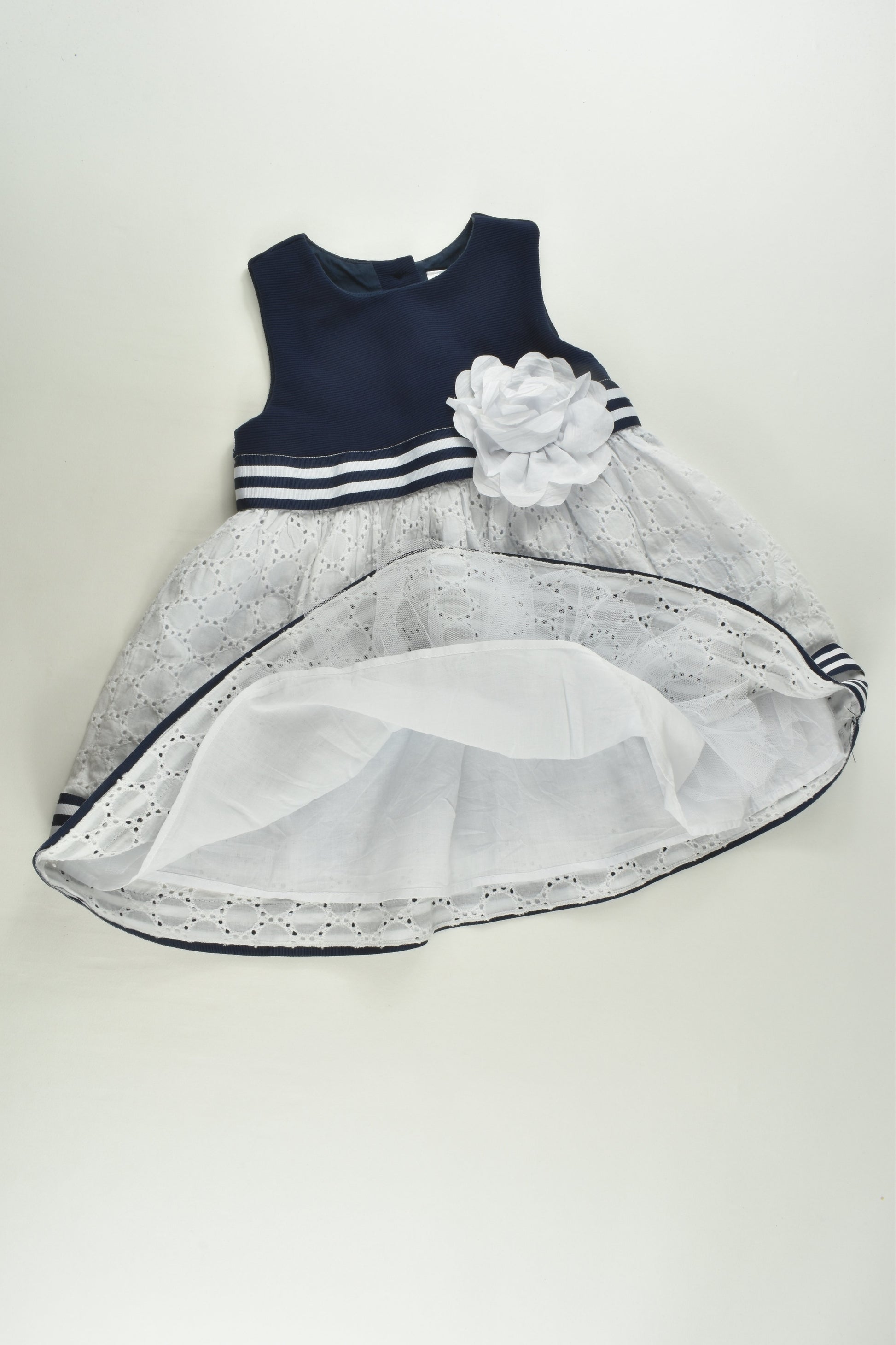 Ollie's Place Size 2 Lined Lace and Stripes Dress