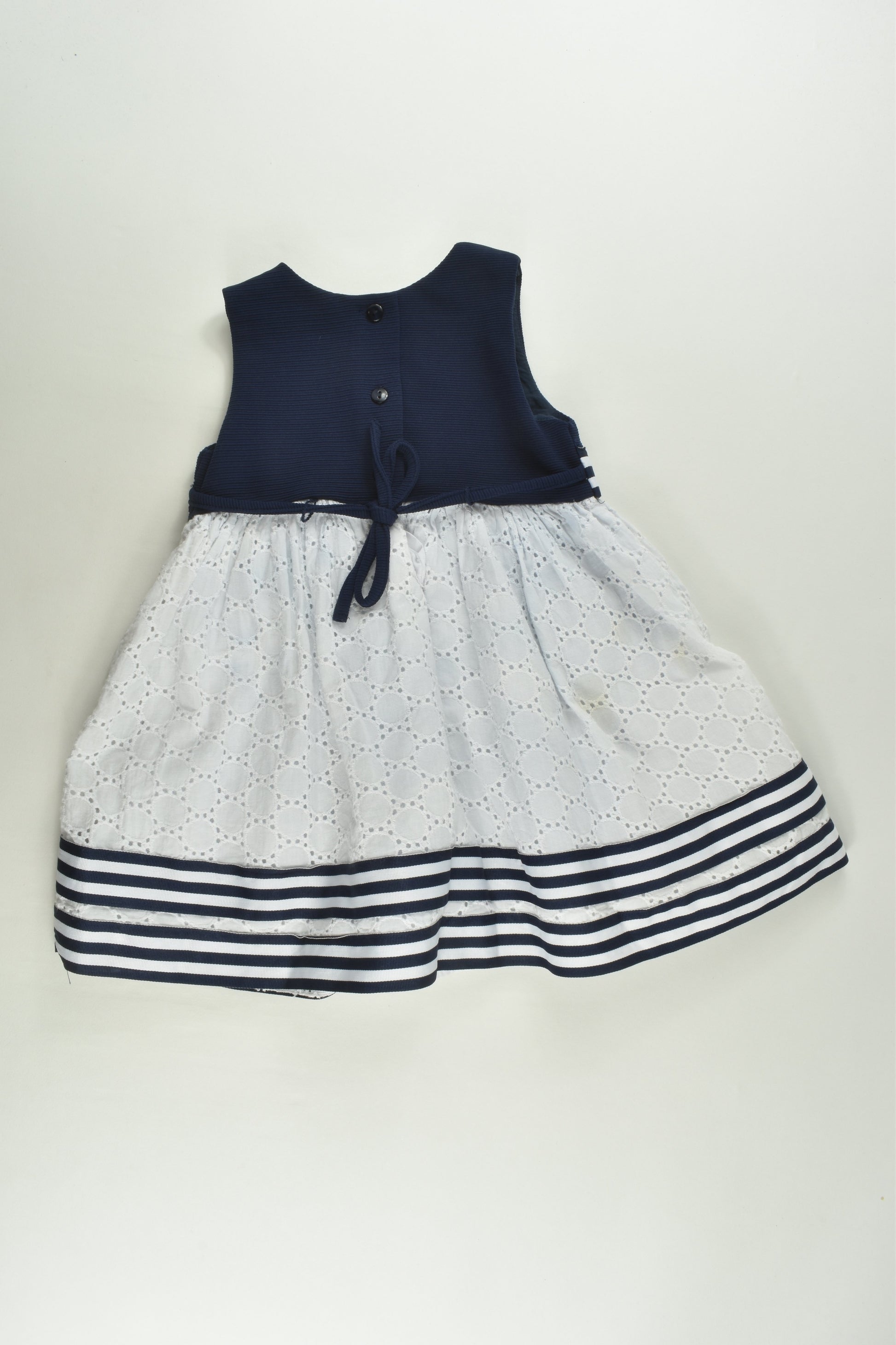 Ollie's Place Size 2 Lined Lace and Stripes Dress