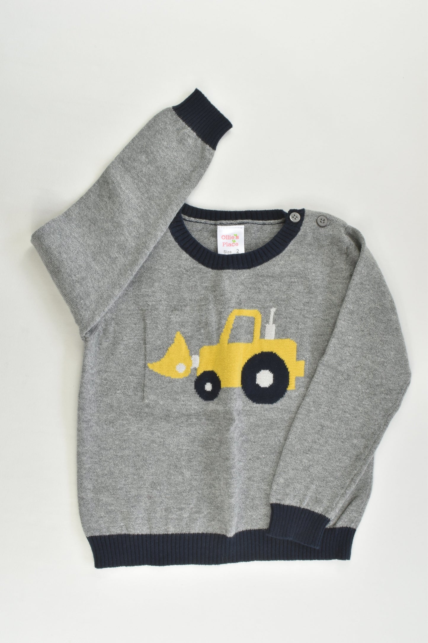 Ollie's Place Size 2 Vehicle Knitted Jumper