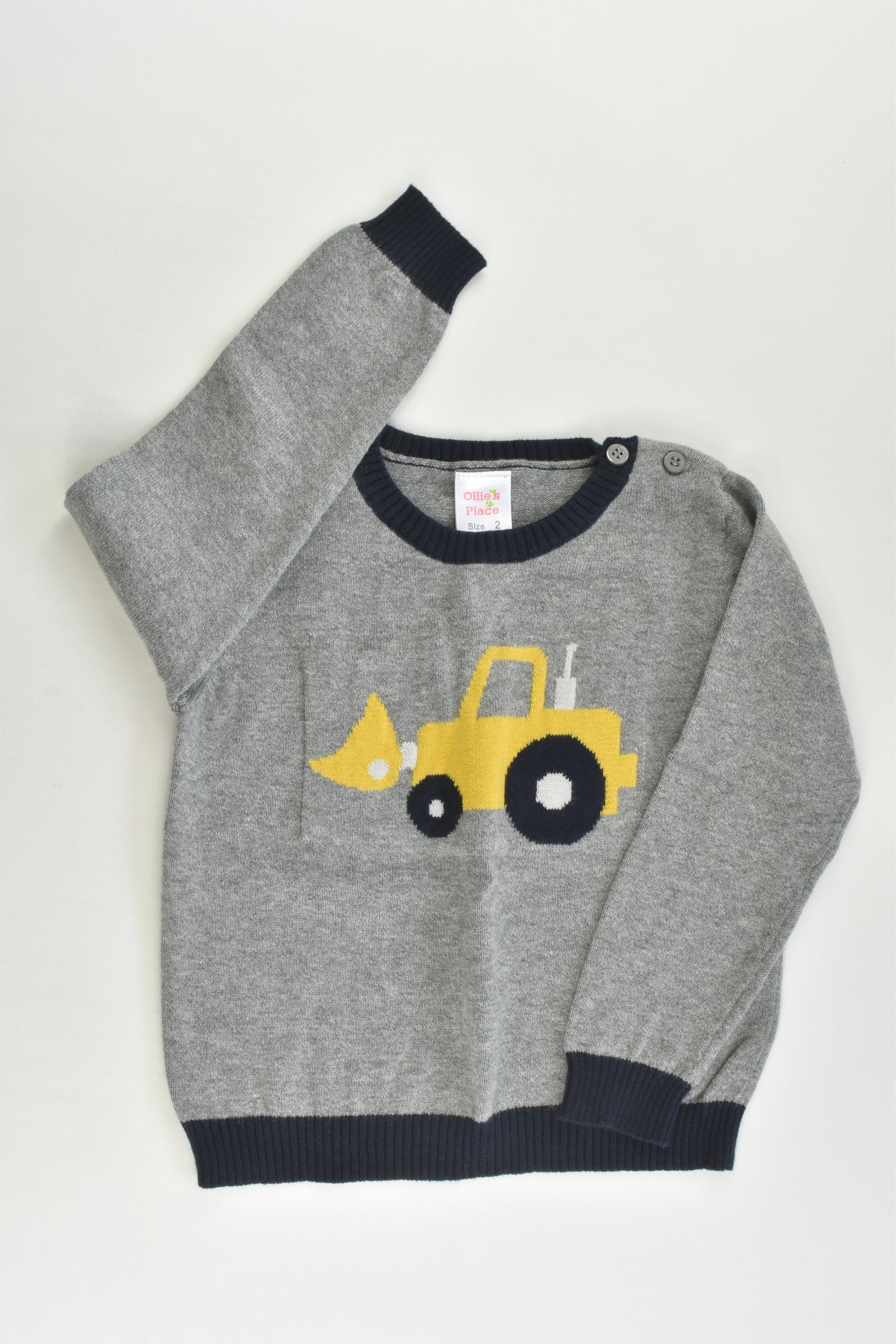 Ollie's Place Size 2 Vehicle Knitted Jumper