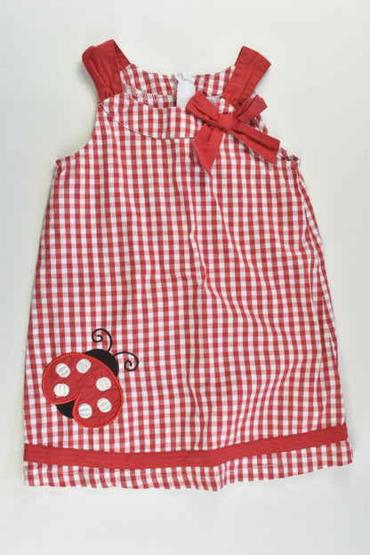 Ollie's Place Size 3 Checked Ladybird Dress