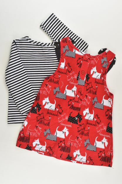 Ollies's Place Size 1 Dogs and Stripes Outfit