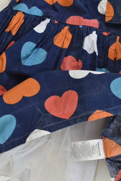 Oobi (Australia) Size 4 (104 cm) Lined Love Hearts Dress with Tulle