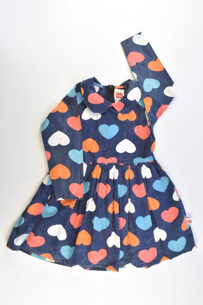 Oobi (Australia) Size 4 (104 cm) Lined Love Hearts Dress with Tulle