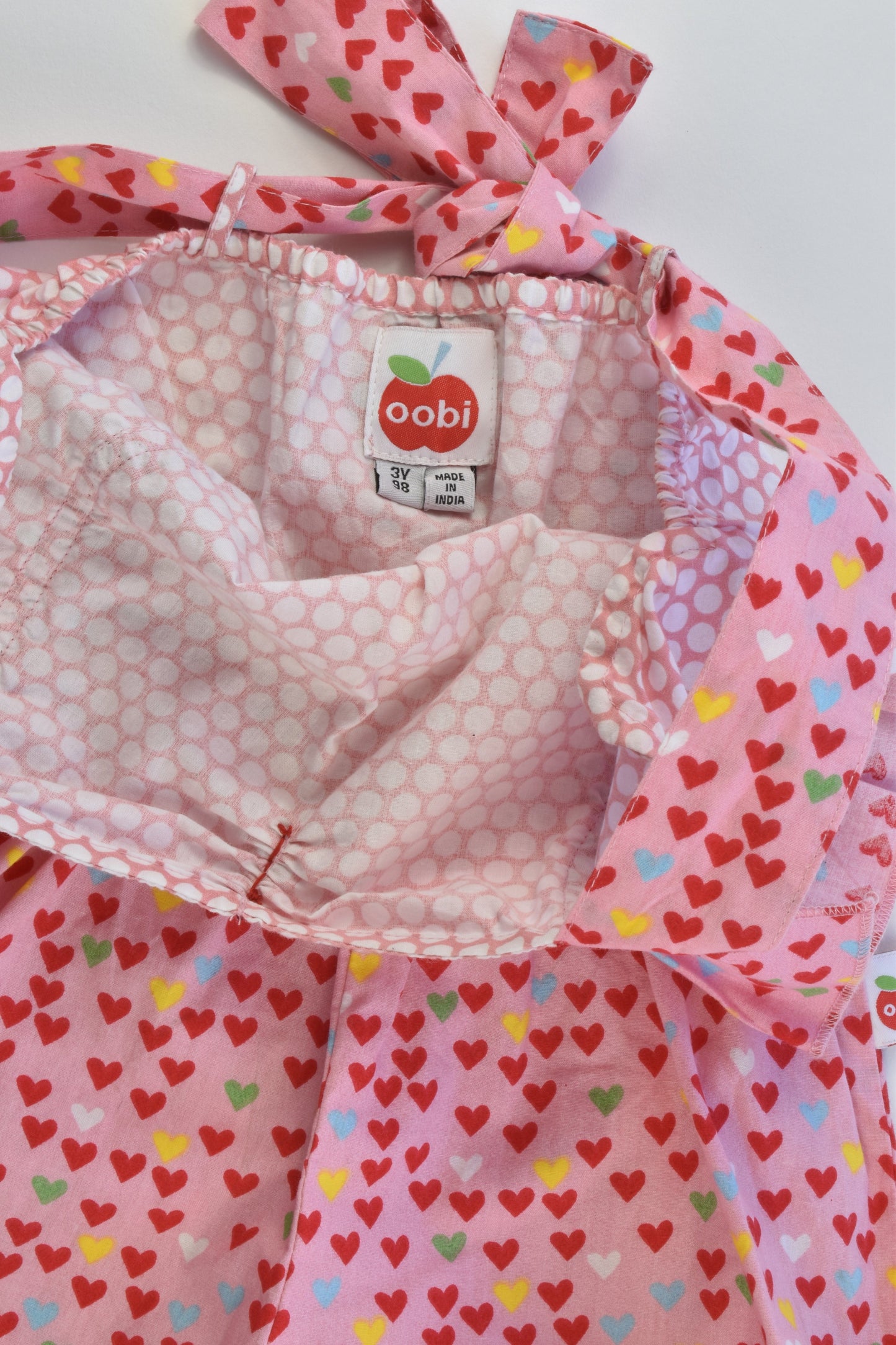 Oobi Size 3 Polka Dots and Love Hearts Playsuit