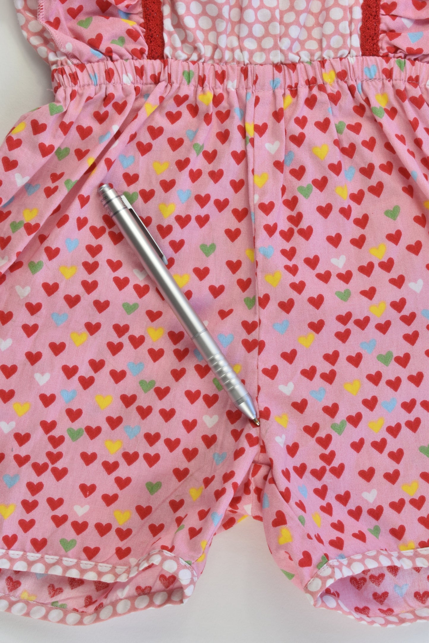 Oobi Size 3 Polka Dots and Love Hearts Playsuit