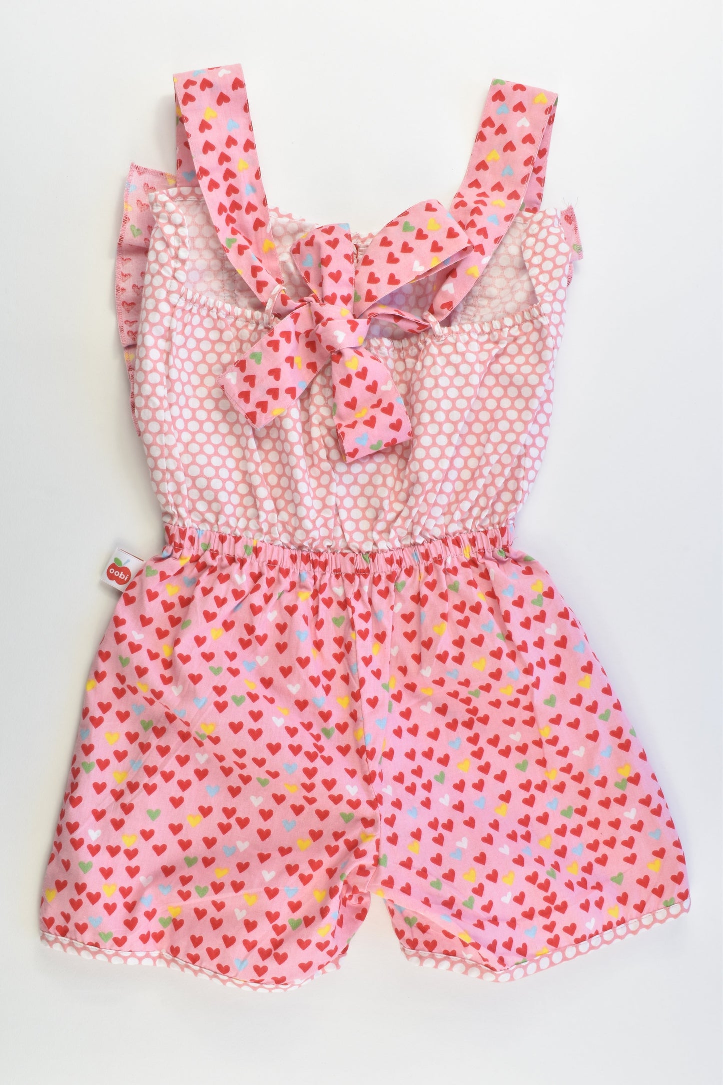 Oobi Size 3 Polka Dots and Love Hearts Playsuit