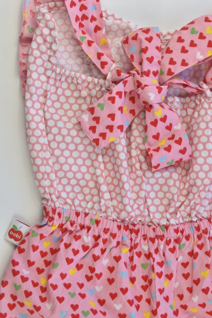 Oobi Size 3 Polka Dots and Love Hearts Playsuit