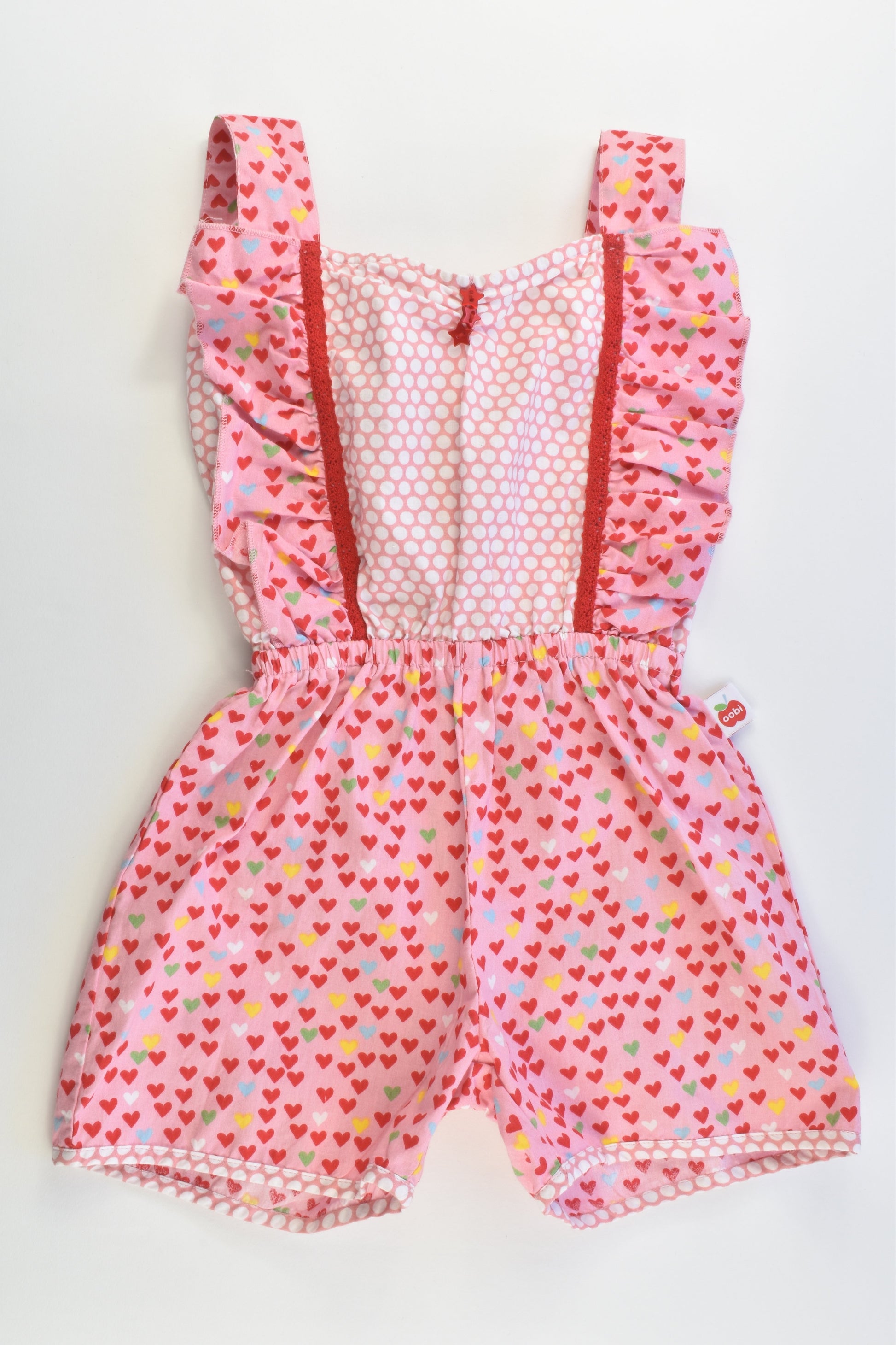 Oobi Size 3 Polka Dots and Love Hearts Playsuit