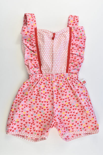 Oobi Size 3 Polka Dots and Love Hearts Playsuit