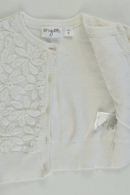 Origami Size 0 Cardigan with Lace Flowers