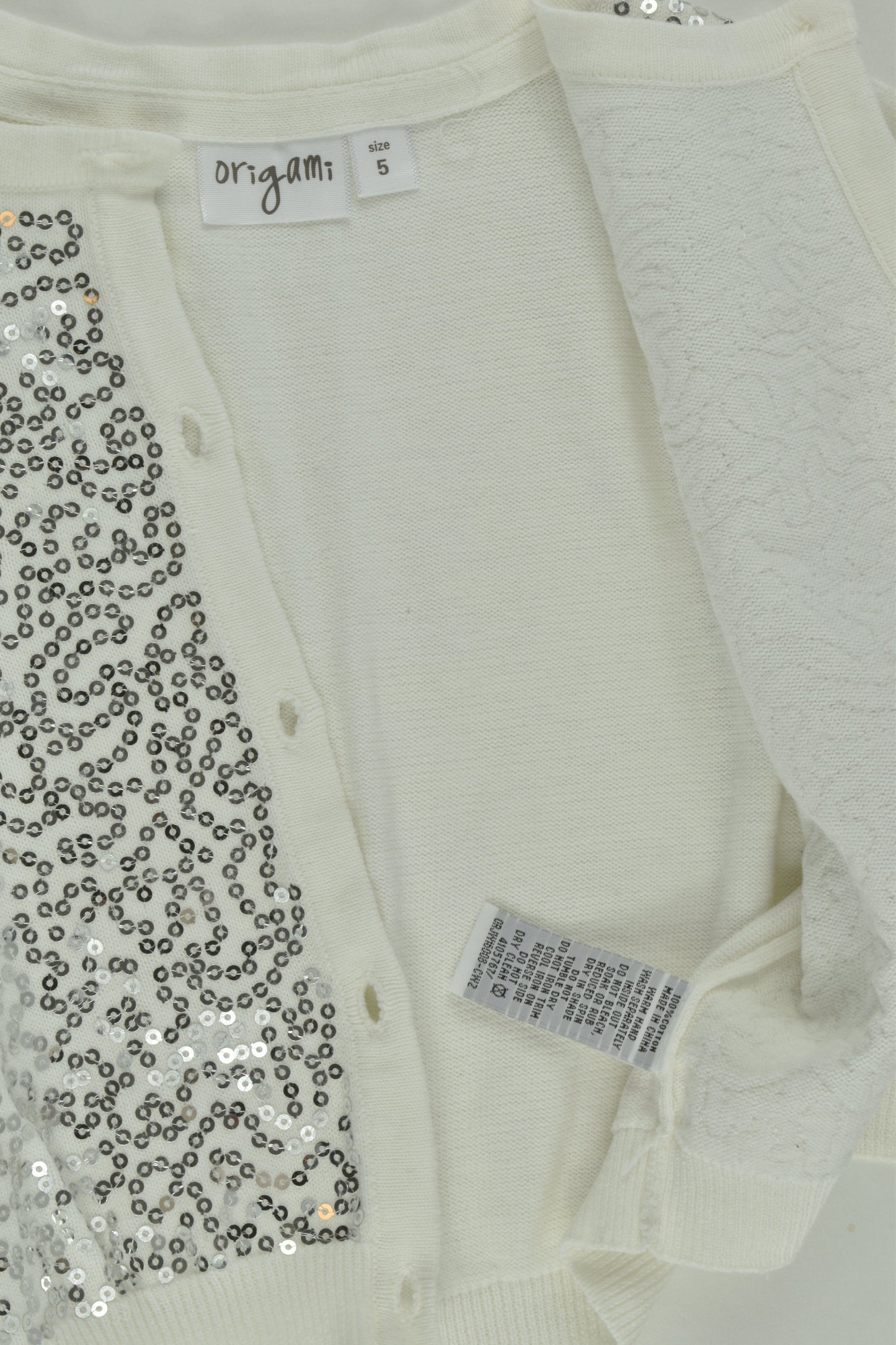 Origami Size 5 Cardigan with Silver Sequins