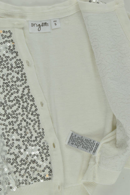 Origami Size 5 Cardigan with Silver Sequins