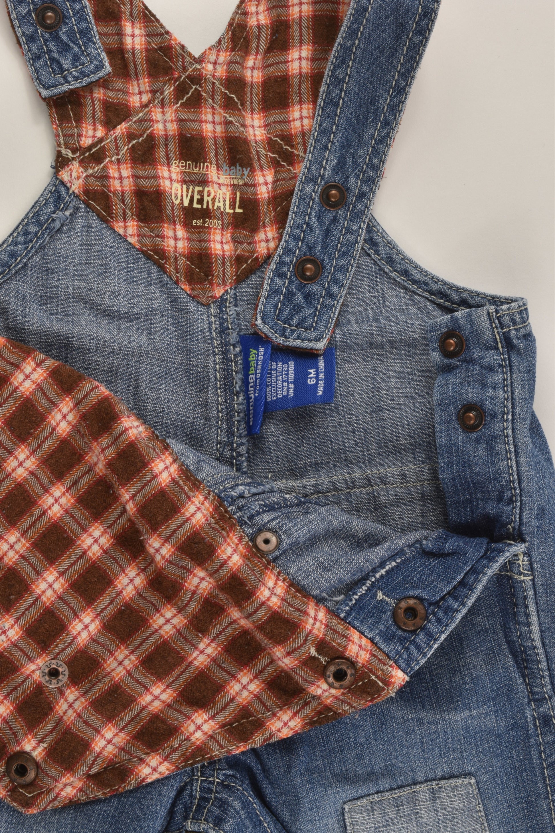 OshKosh Size 00 (6 months) Denim Overalls