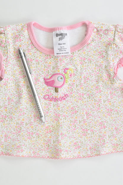 OshKosh Size 000 (62 cm) Floral Bird Blouse