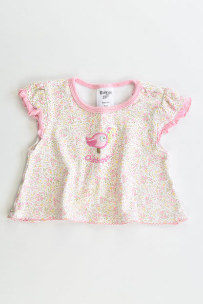 OshKosh Size 000 (62 cm) Floral Bird Blouse