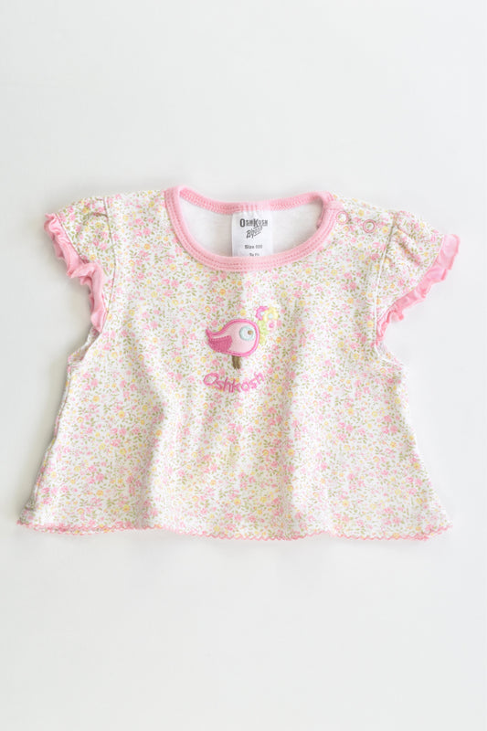 OshKosh Size 000 (62 cm) Floral Bird Blouse