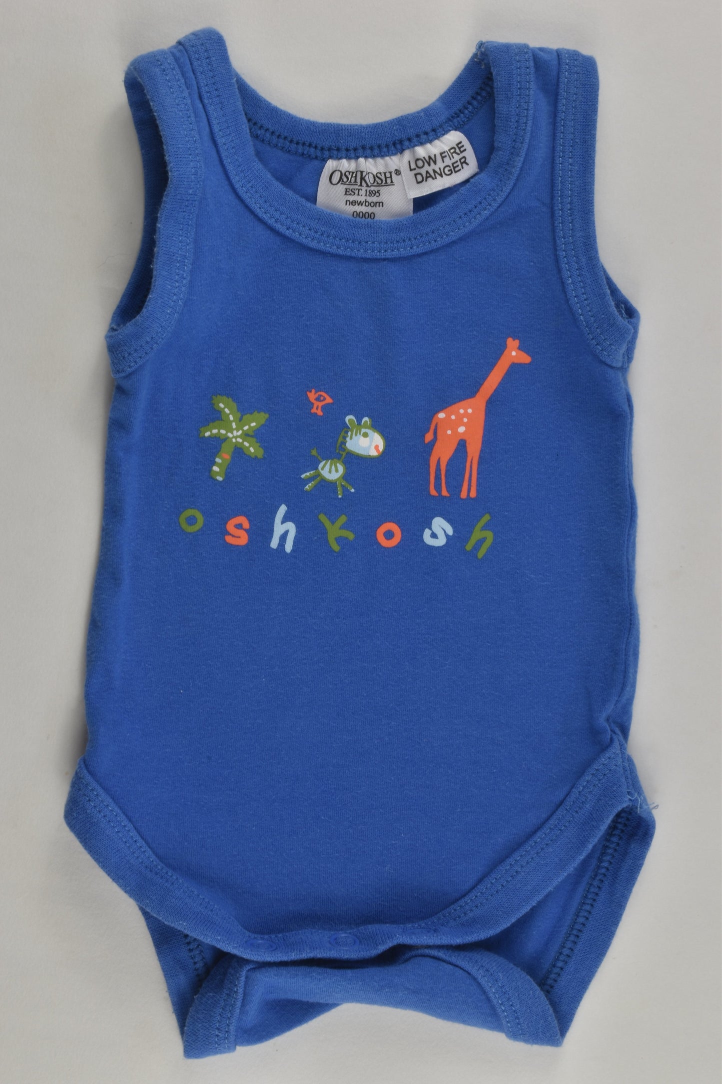 OshKosh Size 0000 Animals and Palm Tree Bodysuit